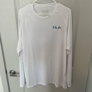 Huk shirt in bright white. Like brand new. XXL